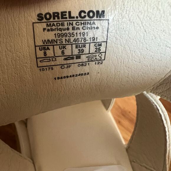 Sorel Joanie III Lace Up Platform Wedge Leather Sandals Size 8 - Picture 6 of 12